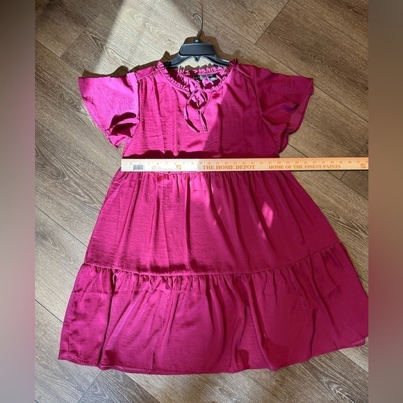 Nicole Miller Net York Tiered Mini Dress • Flutter Sleeve - Picture 8 of 8